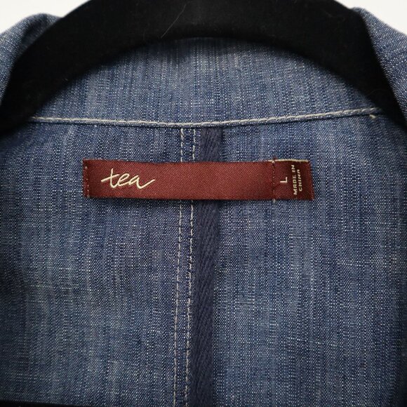 Tea Blazer Womens L Blue Retro Preppy Academia Twee 70's Classic Timeless Casual - Picture 2 of 16